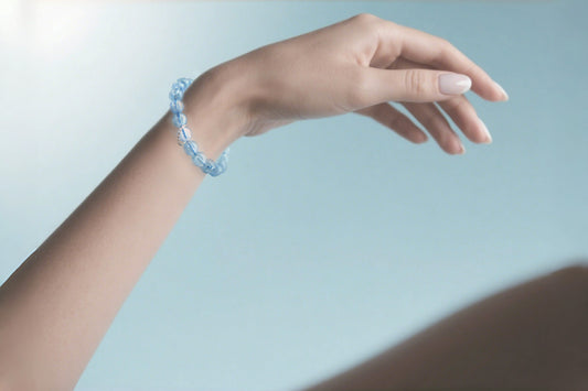 Natural High-Grade Light Aquamarine Bracelet for Calmness
