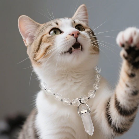 Pet Pendant Necklace in Natural White Crystal
