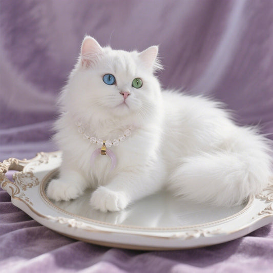 Crescent Moon Natural Crystal Pet Necklace