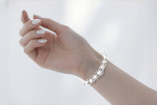 Natural Faceted Clear Quartz Bracelet for Energy Cleansing