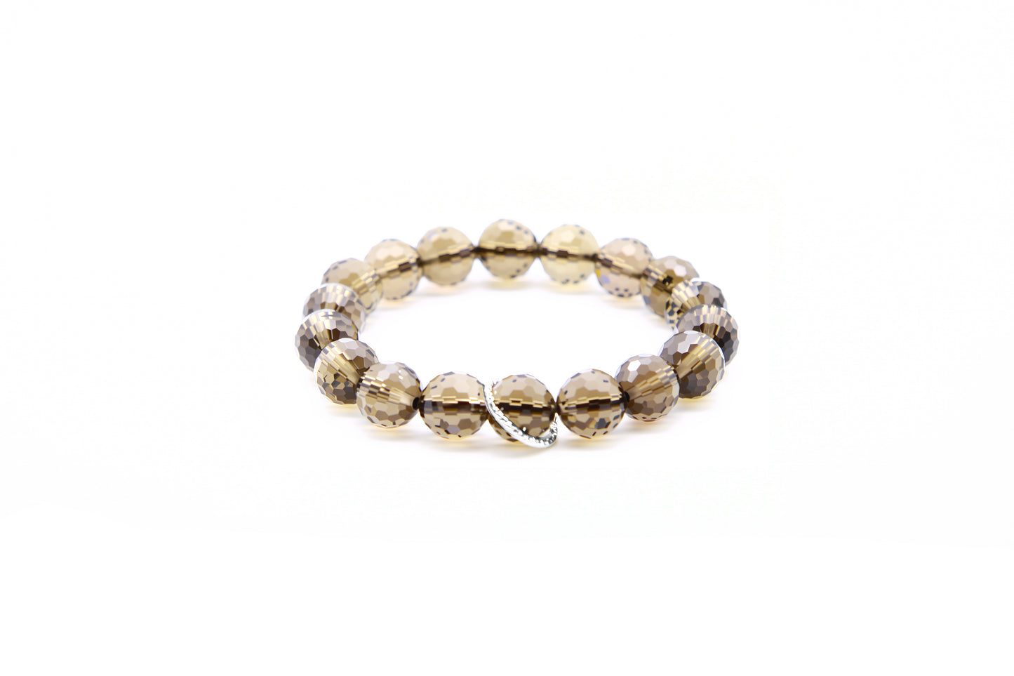 Natural Faceted Smoky Quartz Bracelet for Negative Energy Transmutation