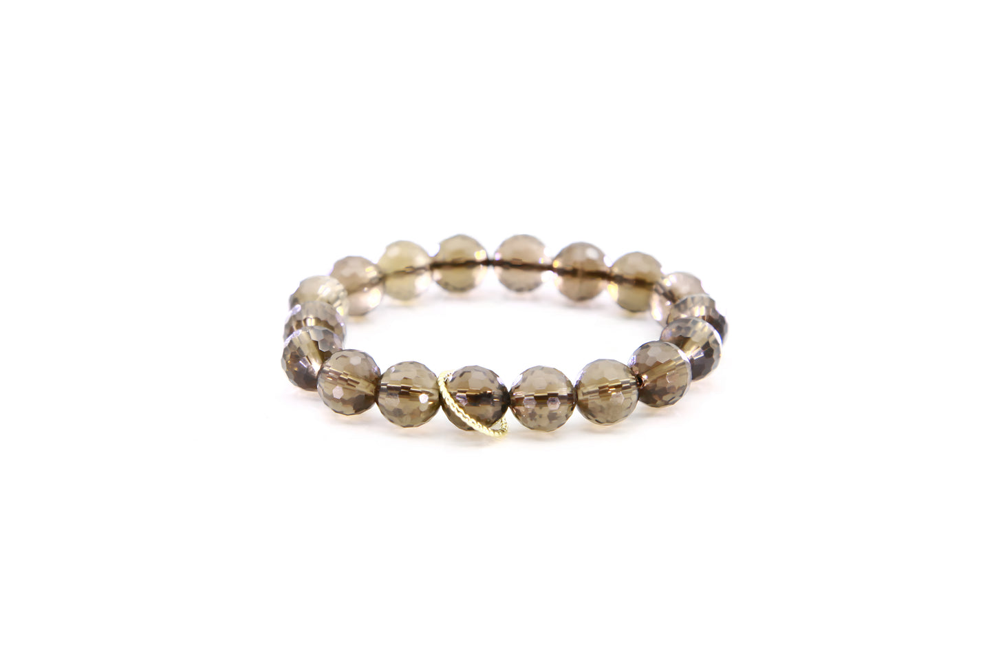 Natural Faceted Smoky Quartz Bracelet for Negative Energy Transmutation