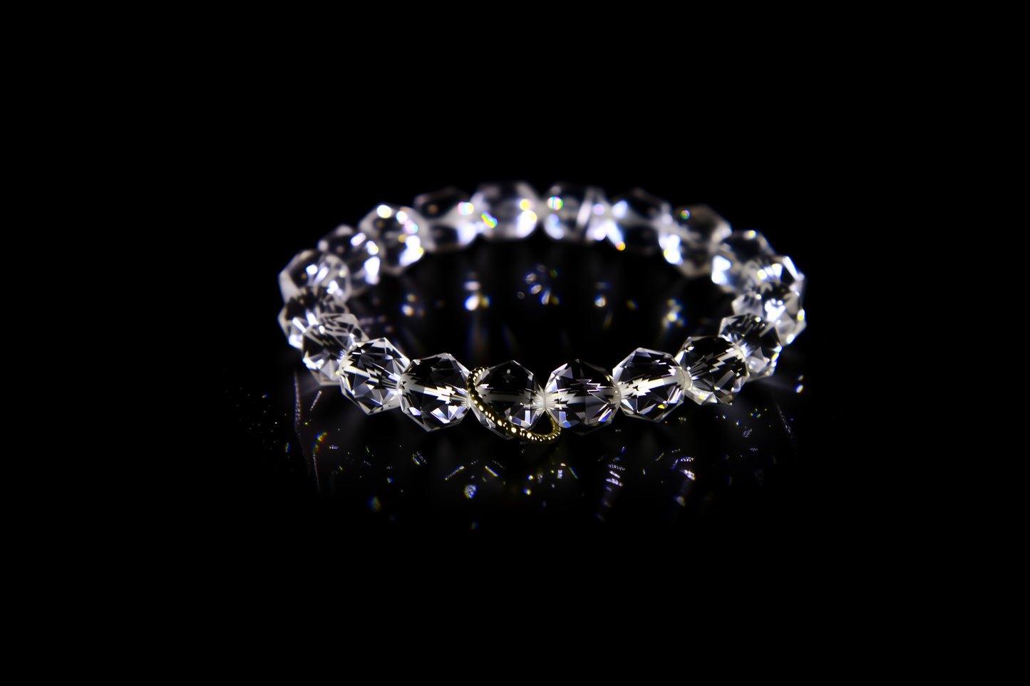 Natural Faceted Clear Quartz Bracelet for Energy Cleansing