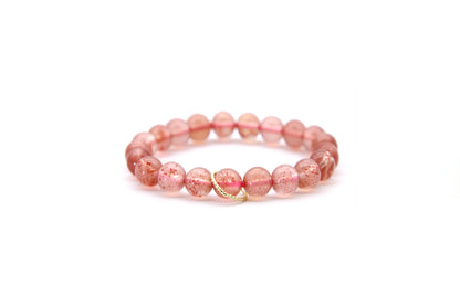 Natural Strawberry Quartz Bracelet for Confidence Boost