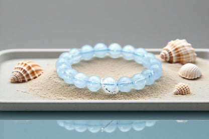 Natural High-Grade Light Aquamarine Bracelet for Calmness