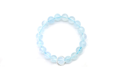 Natural High-Grade Light Aquamarine Bracelet for Calmness
