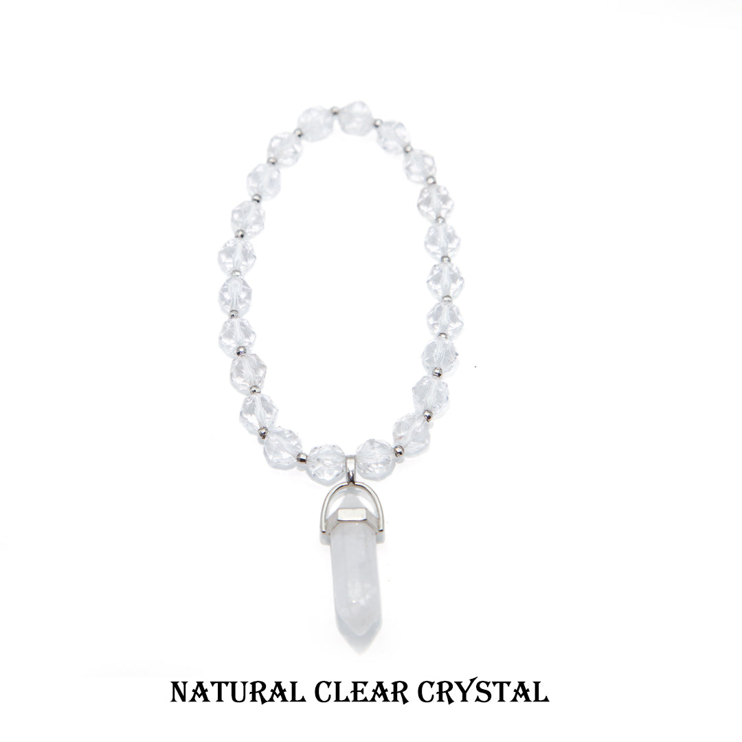 Pet Pendant Necklace in Natural White Crystal