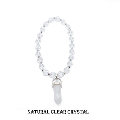 Pet Pendant Necklace in Natural White Crystal