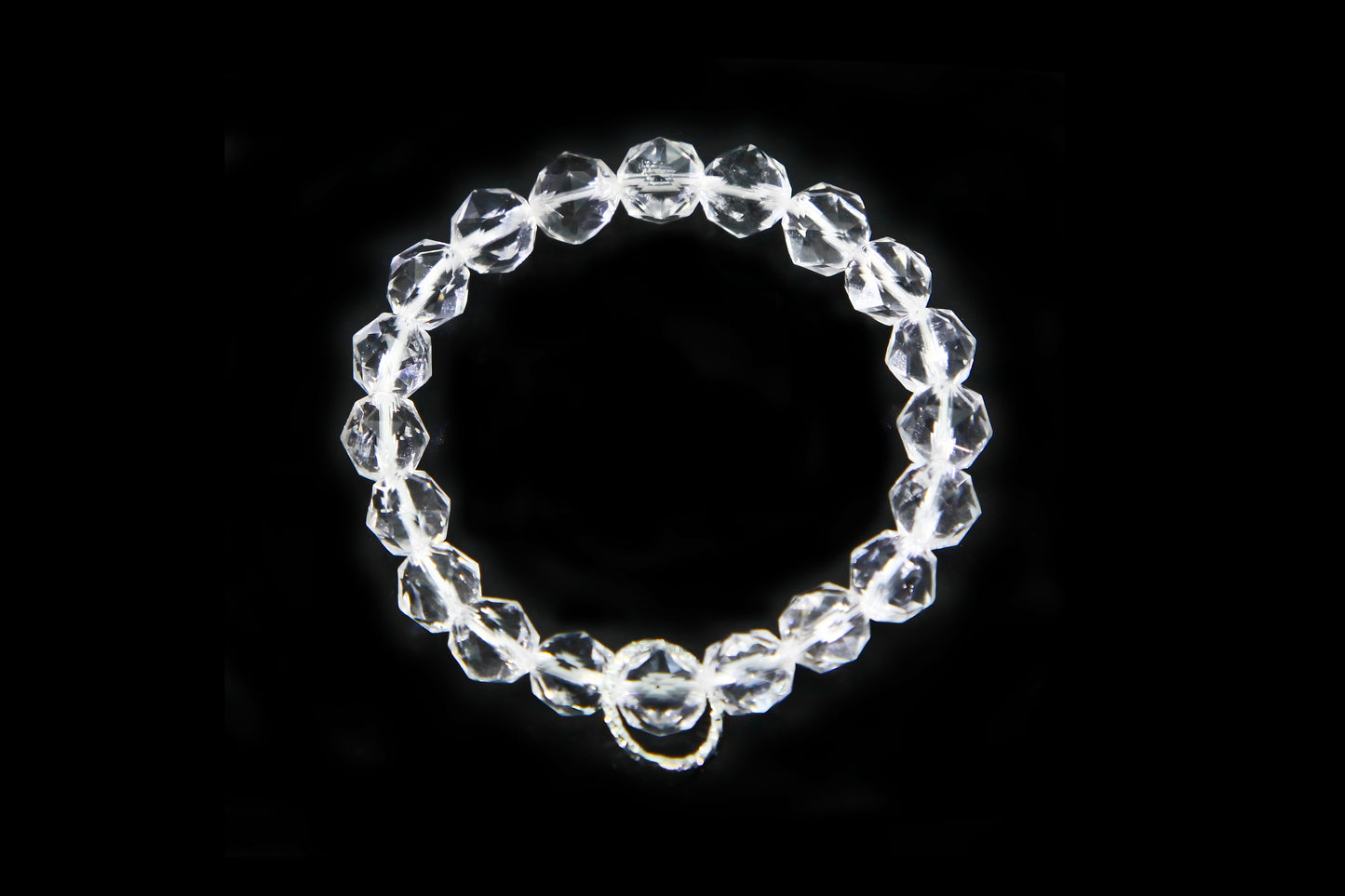 Natural Faceted Clear Quartz Bracelet for Energy Cleansing