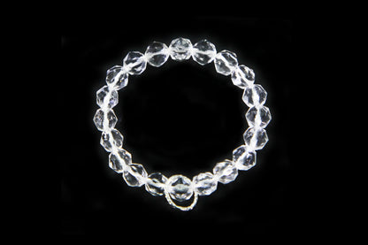 Natural Faceted Clear Quartz Bracelet for Energy Cleansing