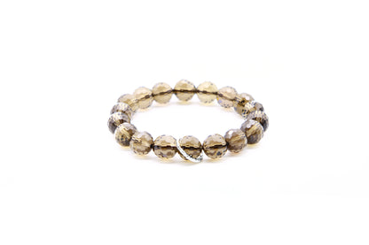 Natural Faceted Smoky Quartz Bracelet for Negative Energy Transmutation