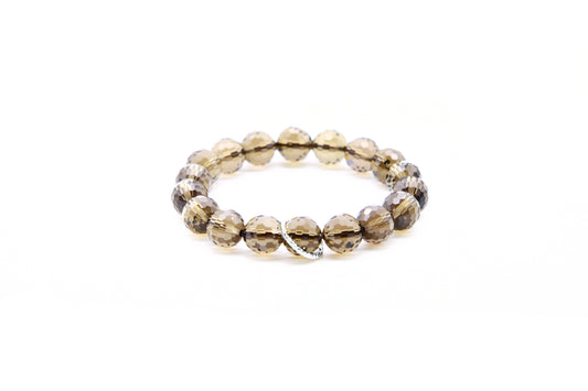 Natural Faceted Smoky Quartz Bracelet for Negative Energy Transmutation