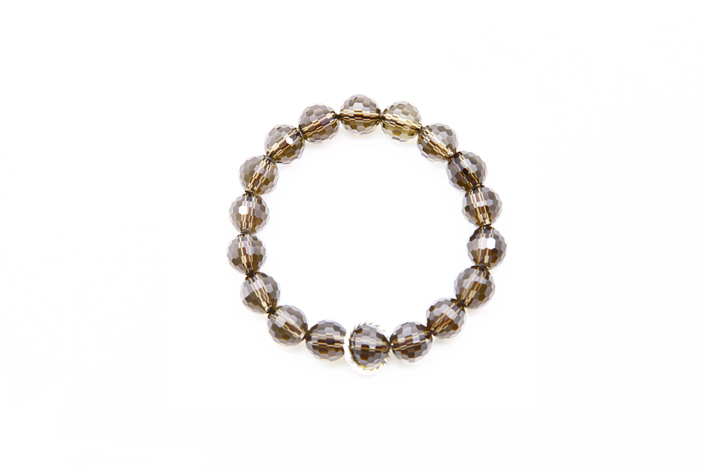 Natural Faceted Smoky Quartz Bracelet for Negative Energy Transmutation