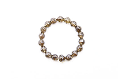 Natural Faceted Smoky Quartz Bracelet for Negative Energy Transmutation