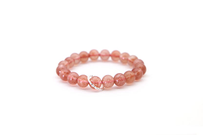 Natural Strawberry Quartz Bracelet for Confidence Boost