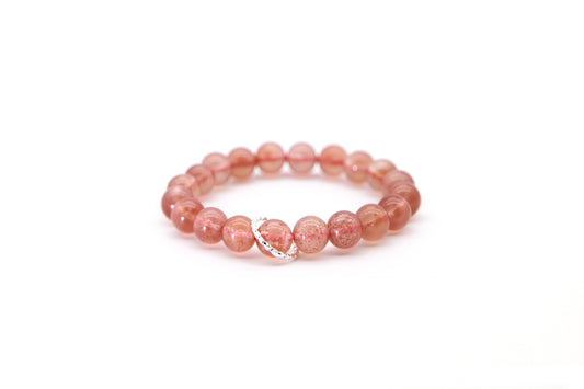 Natural Strawberry Quartz Bracelet for Confidence Boost