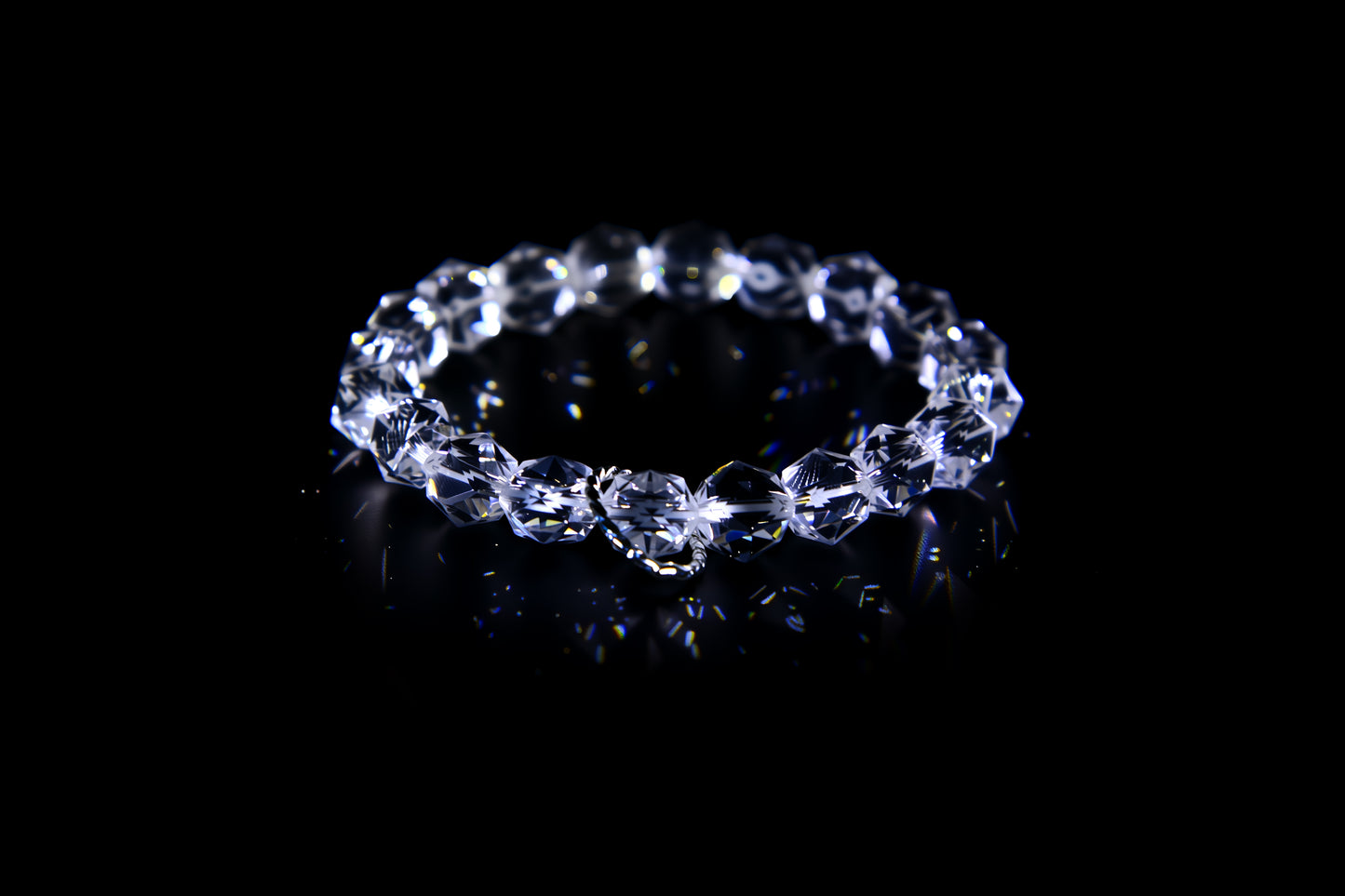 Natural Faceted Clear Quartz Bracelet for Energy Cleansing