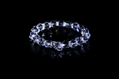 Natural Faceted Clear Quartz Bracelet for Energy Cleansing