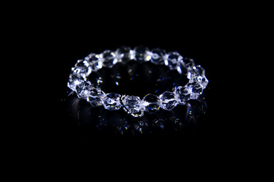 Natural Faceted Clear Quartz Bracelet for Energy Cleansing